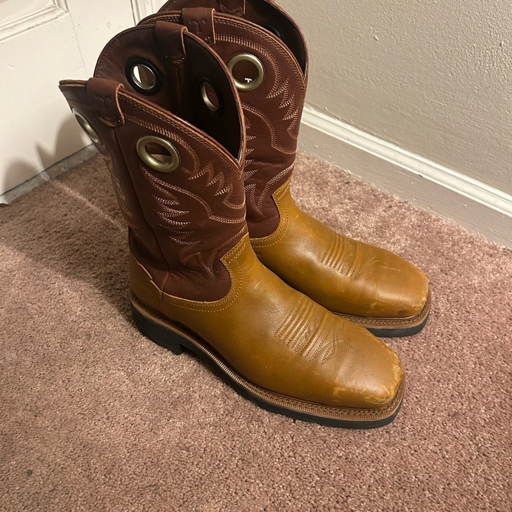 Tecovas Two-Tone Leather Cowboy Boots
